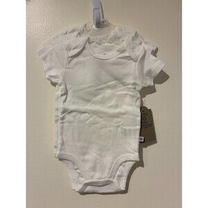 NWT Honest Baby 3-Pack Short-Sleeve White Bodysuits - 3-6M